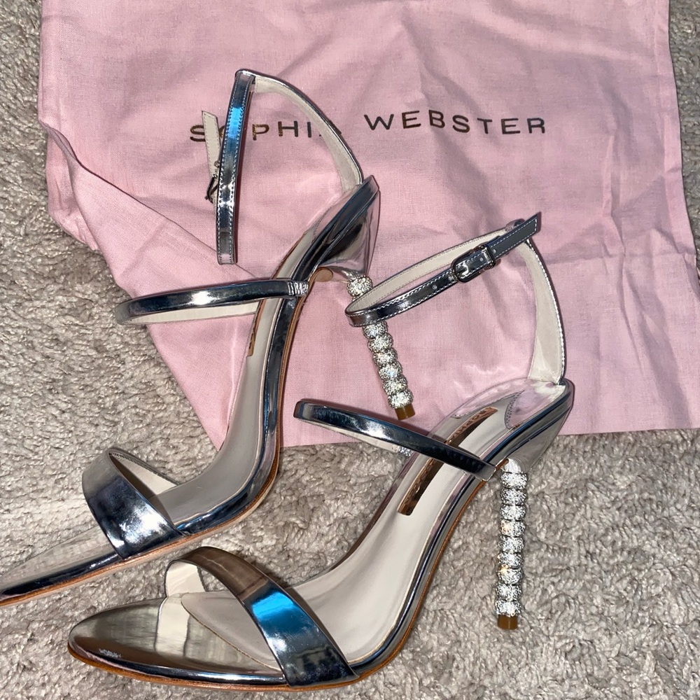 ‼️price is firm‼️Sophia Webster Rosalind crystal silver sandal - Picture 2 of 10